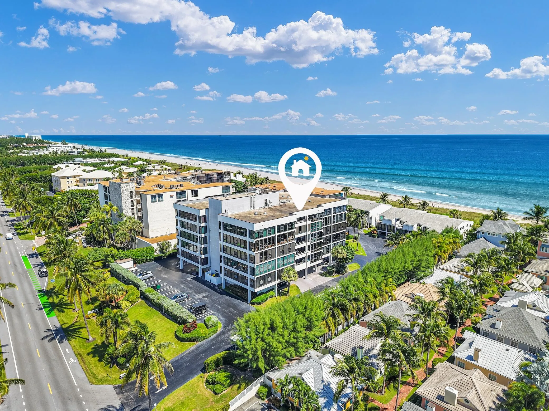 Boutique 6 story building located on the beach side of Ocean Blvd