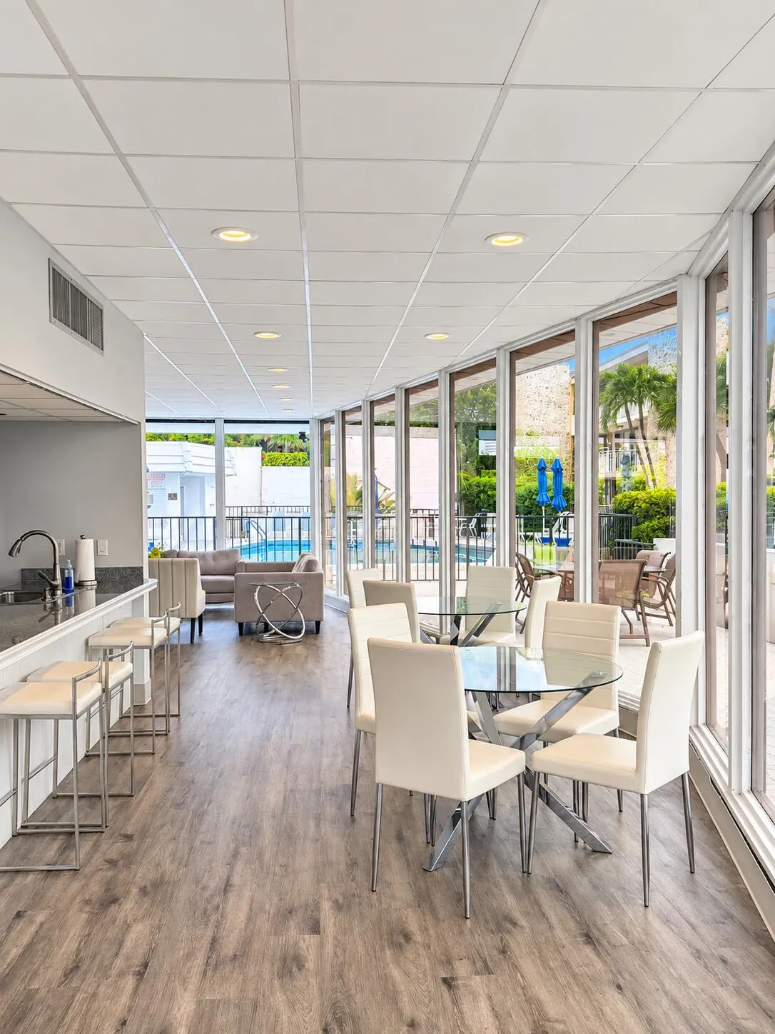 Kitchen and dining area in the recreation room is used for large family and community gatherings