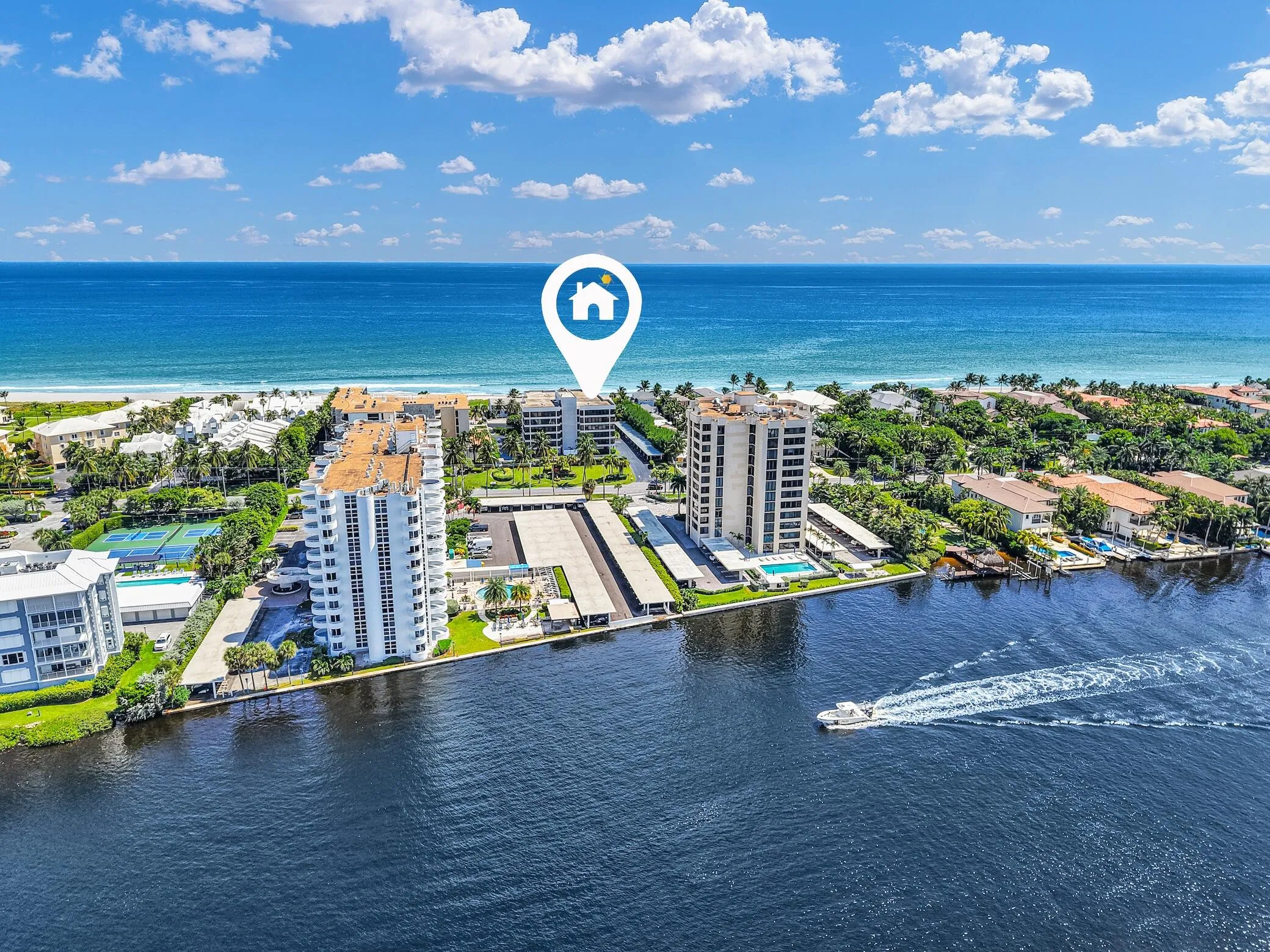 Intracoastal waterway located on the west side of Ocean Blvd.