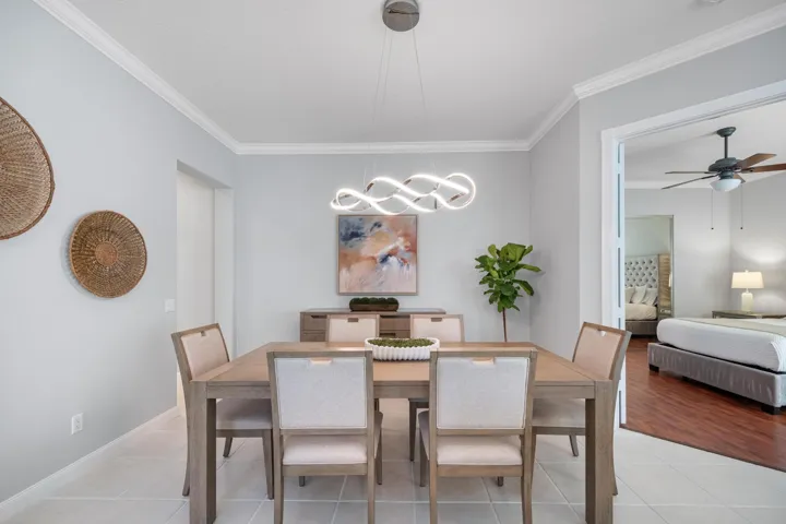 Dining room beside the double doors to the primary bedroom