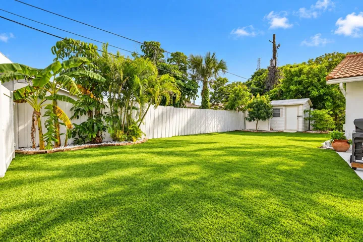 Large yard with Turf