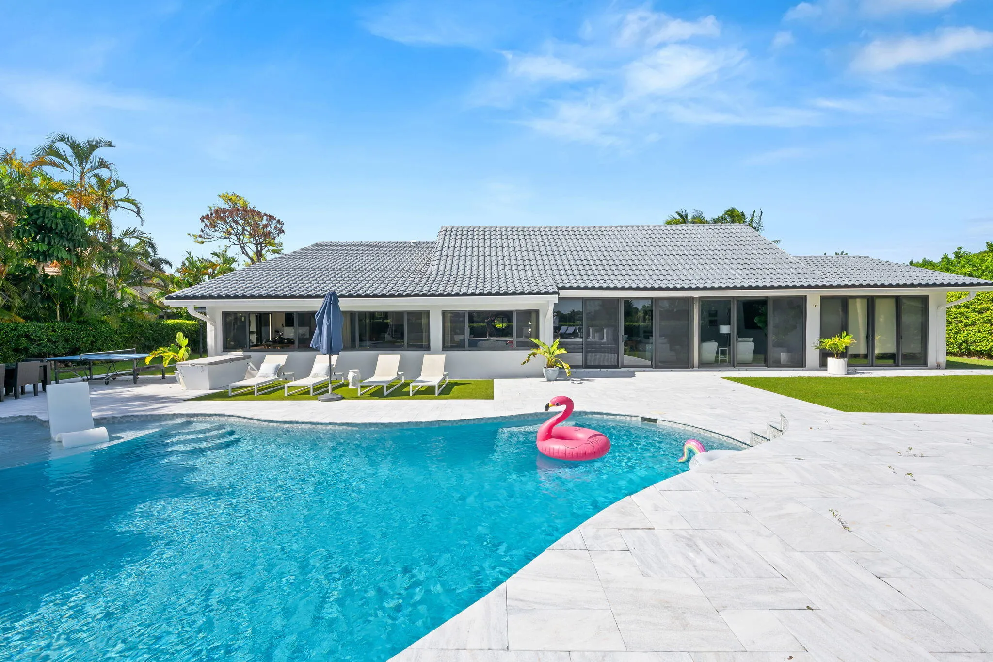 Rear view with pool