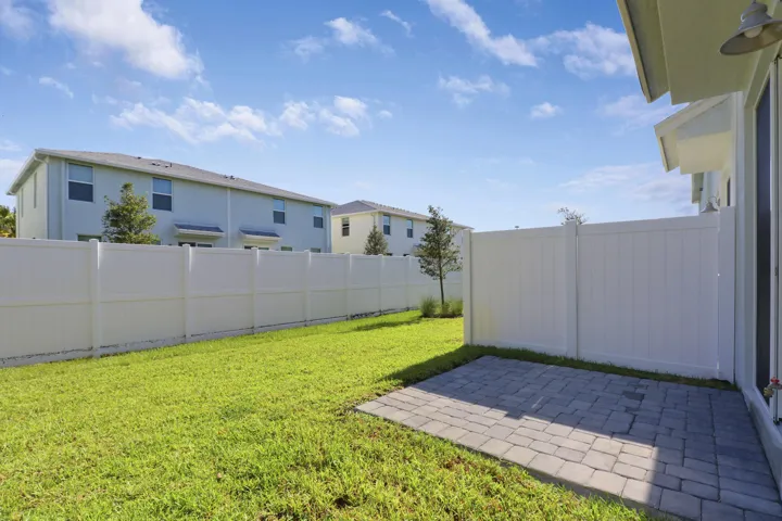 Private backyard patio area