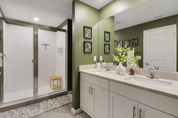 Bathroom with dual vanity