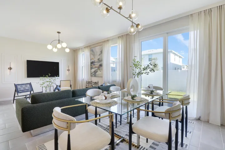 Dining area with glass table