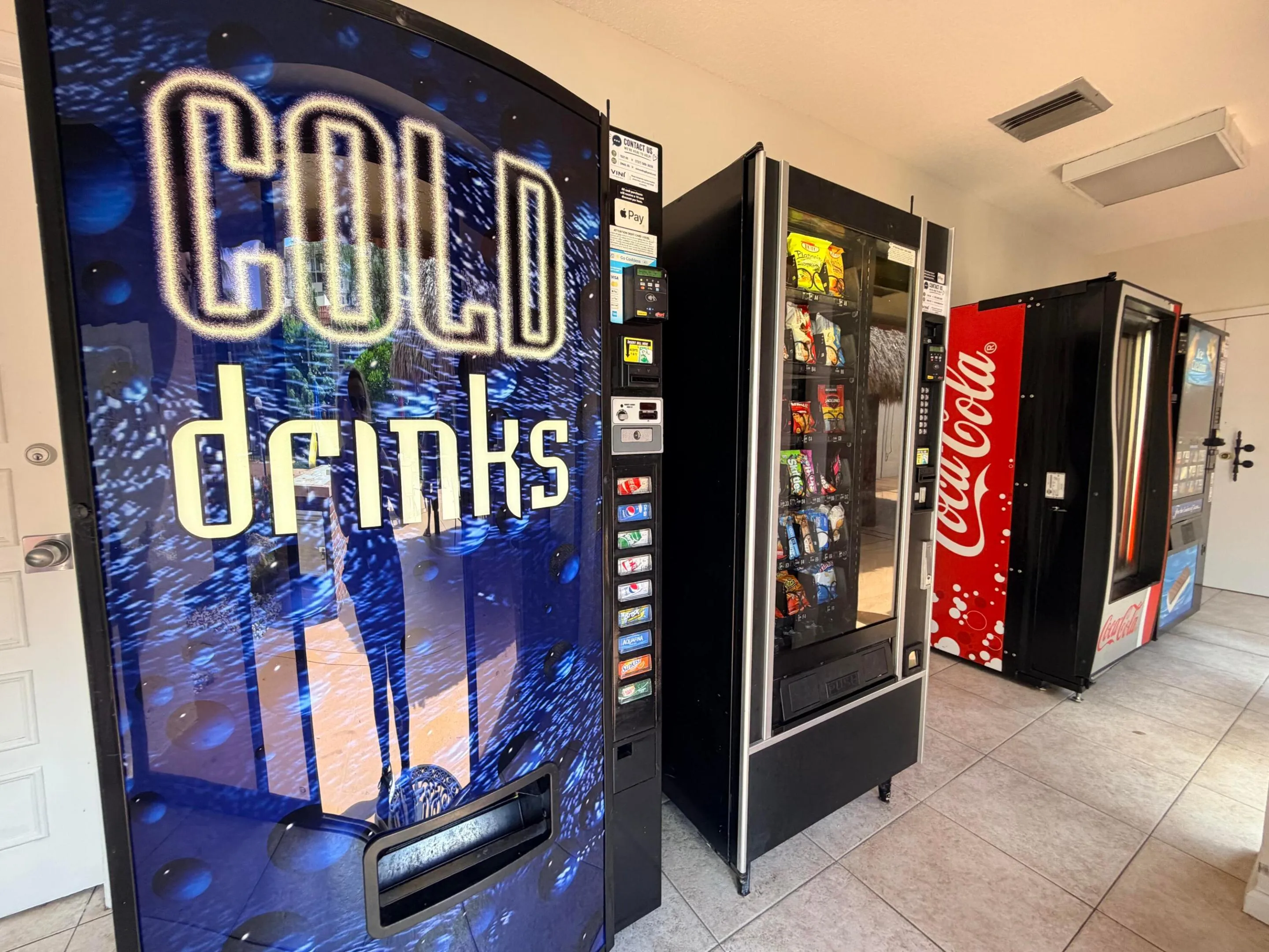 Vending machines for drinks and food