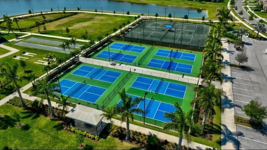 Pickeball court and tennis