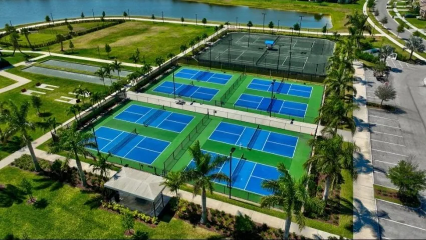 Pickeball court and tennis