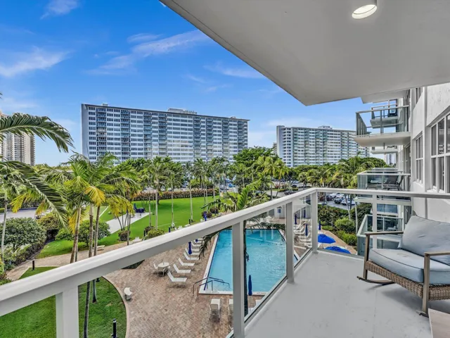 Glass Balcony with Pool View
