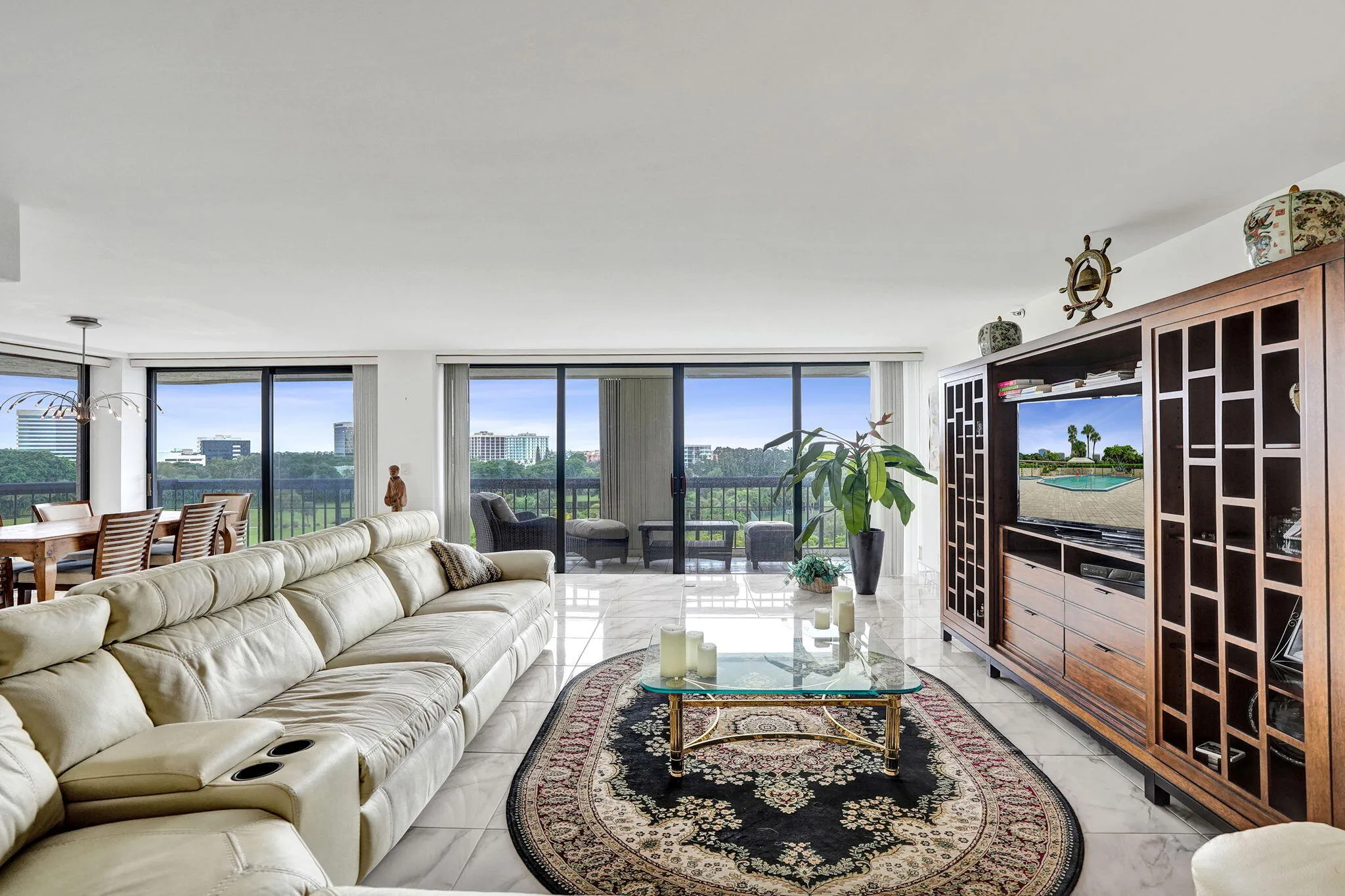 Living room overlooking the golf course