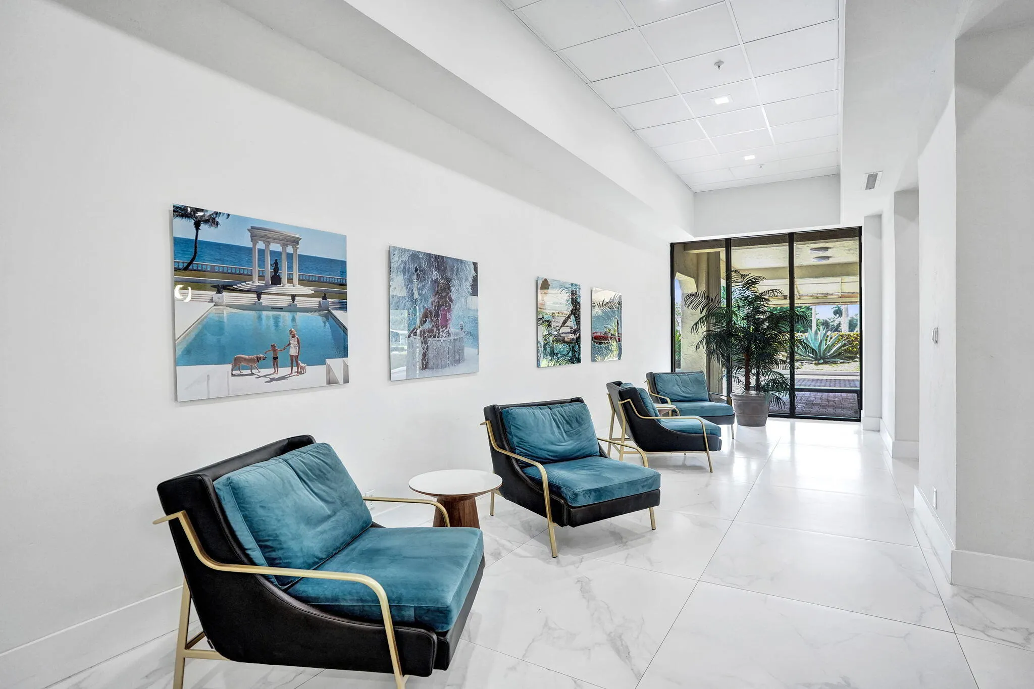 Gallery-style resident lounge