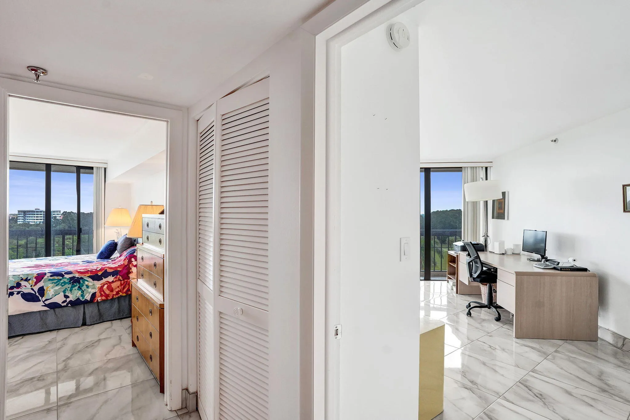Bedroom hallway and home-office area