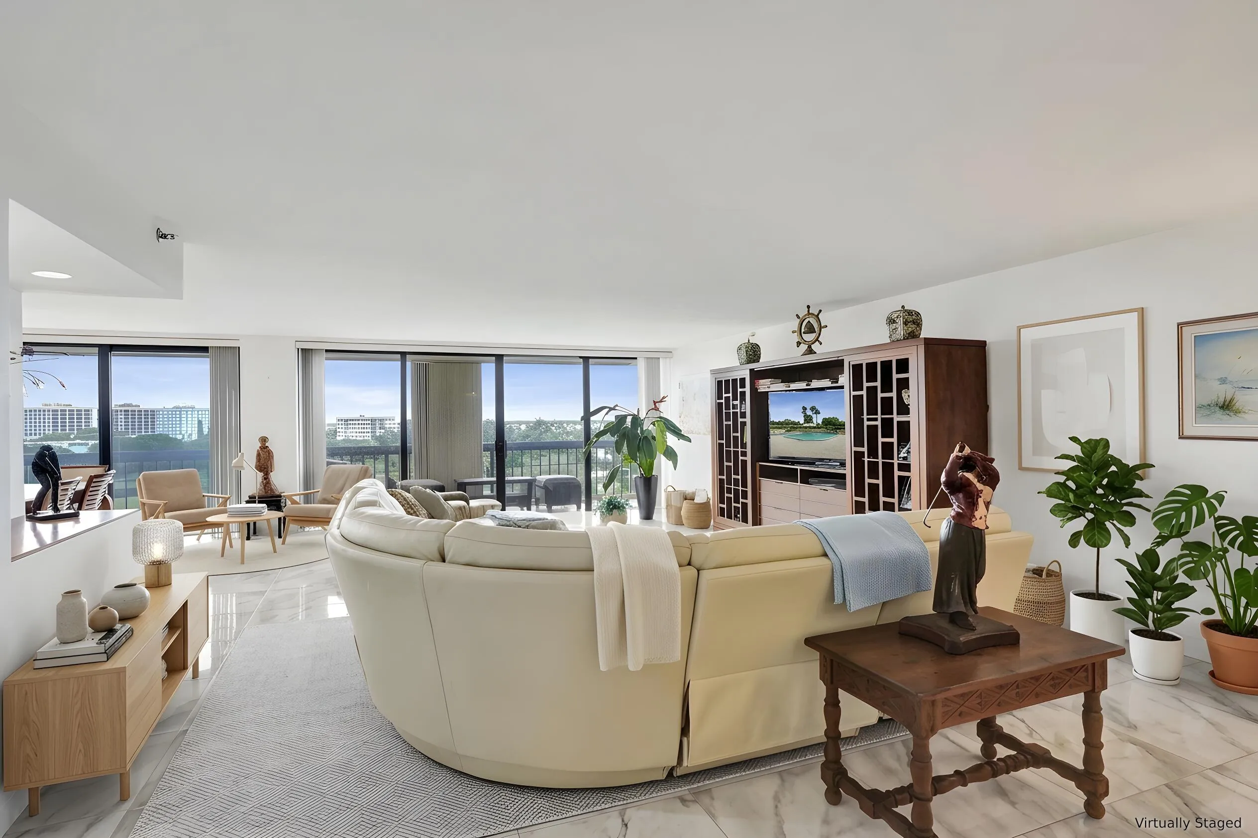 Virtually staged using AI – living room
