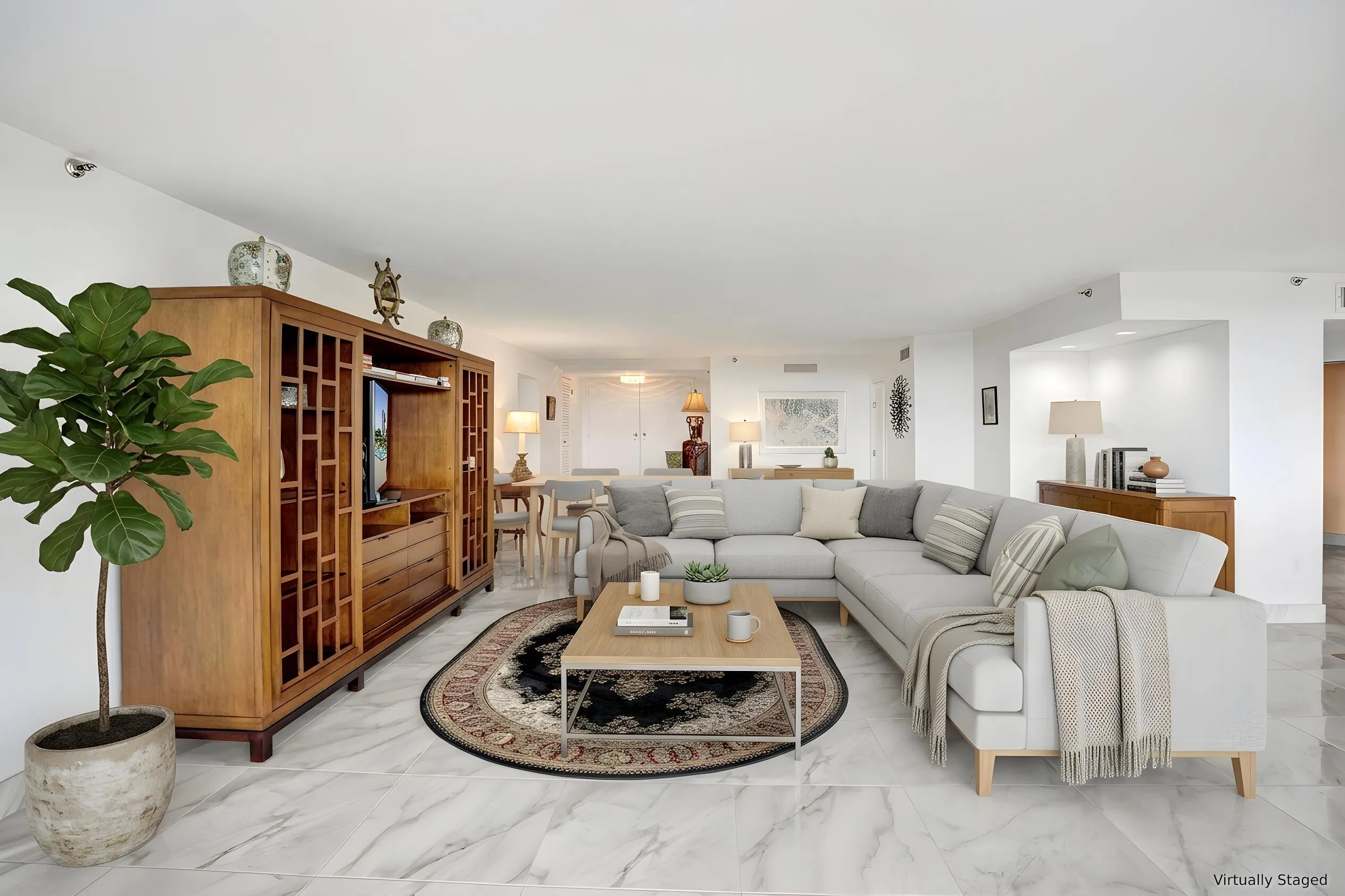 Virtually staged using AI – living room