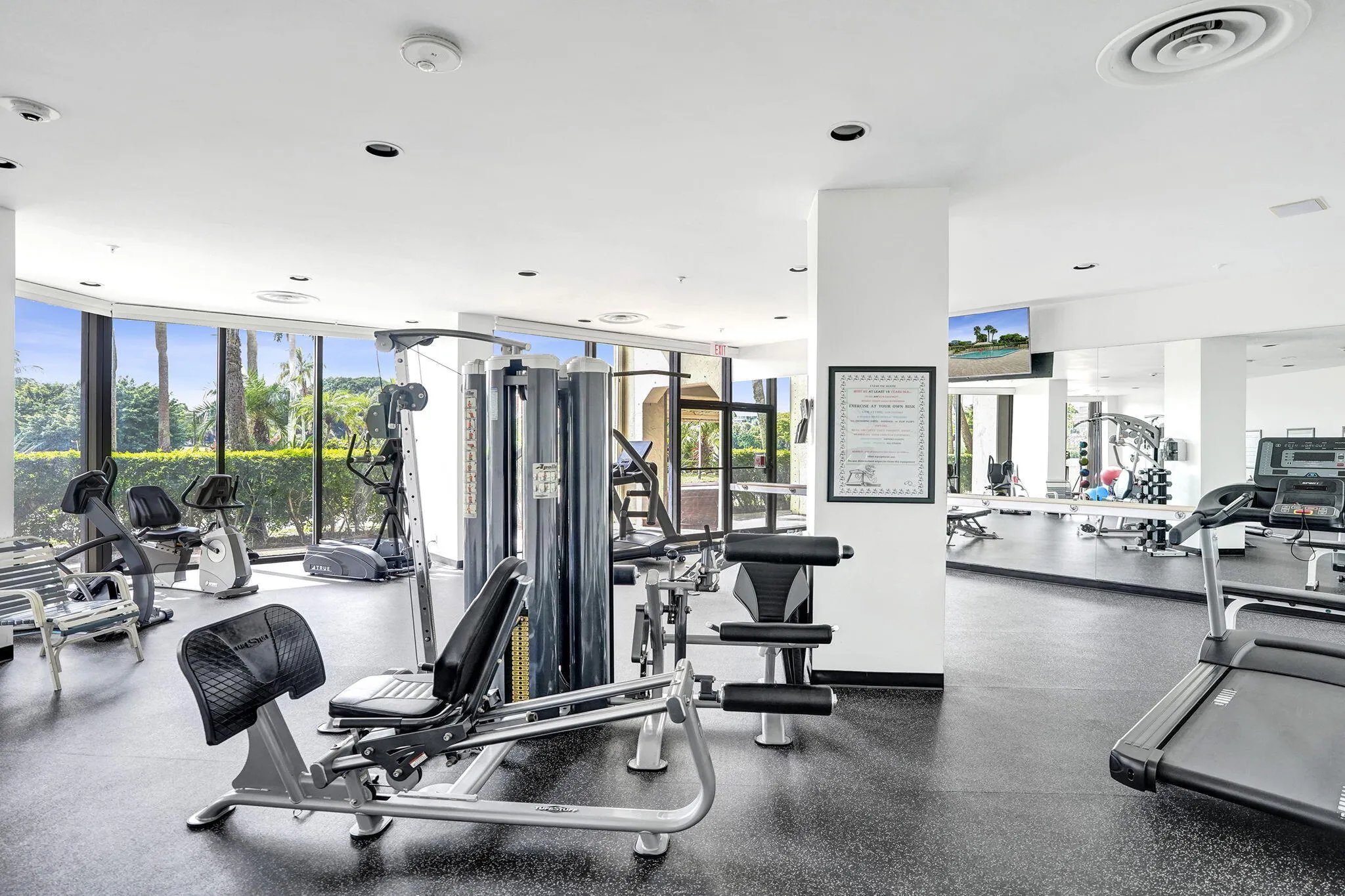 Fitness center with cardio and strength equipment