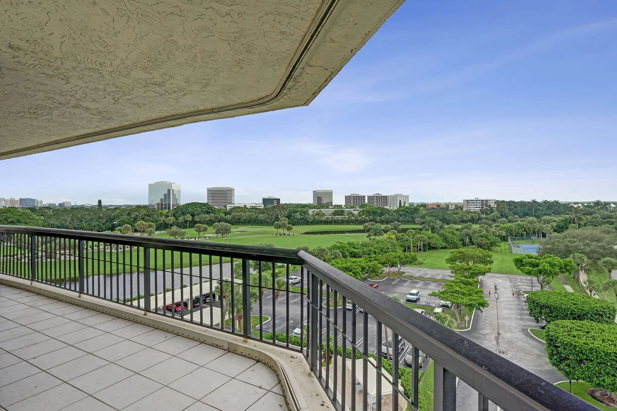 Balcony panorama across the fairways