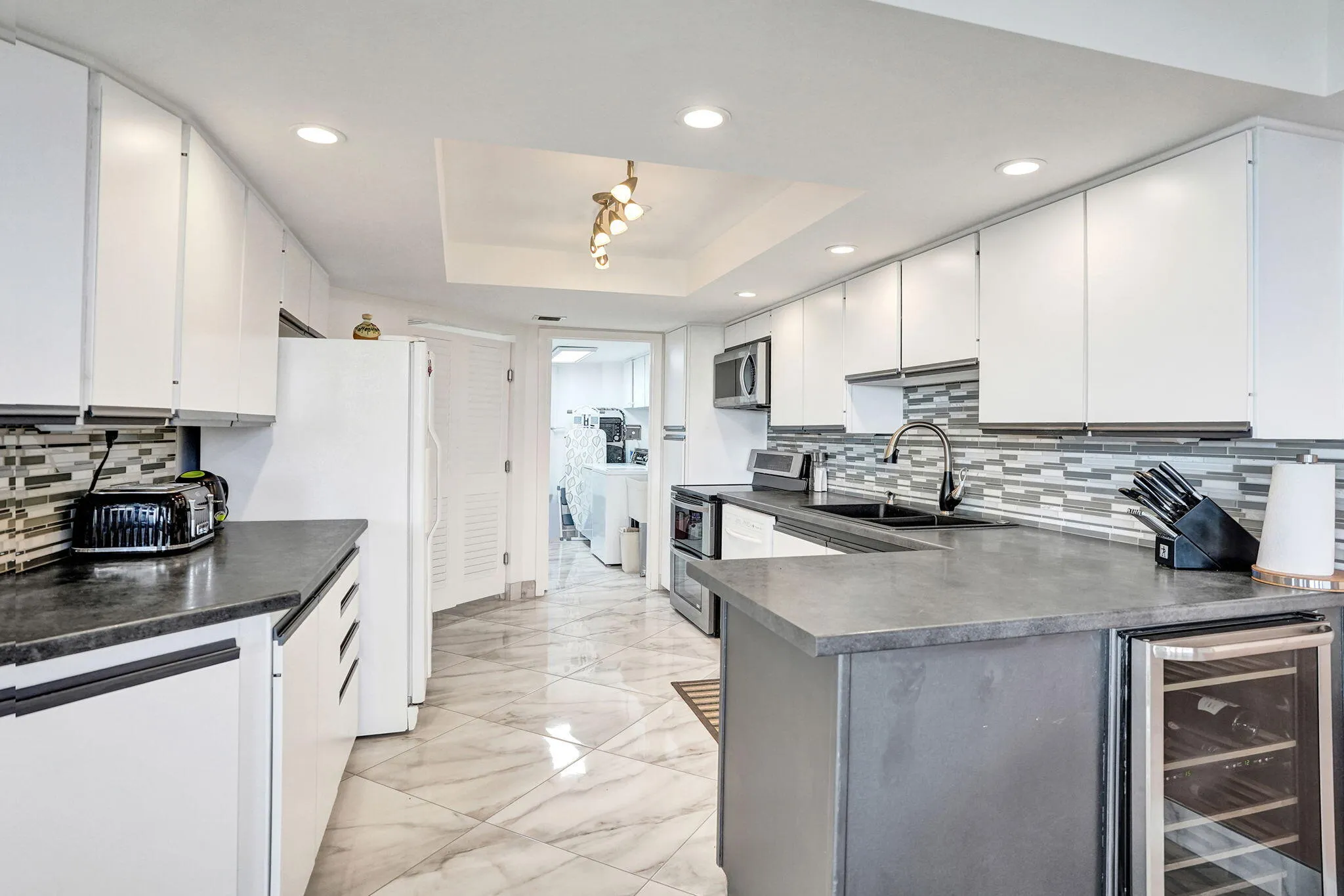 Spacious kitchen with center island