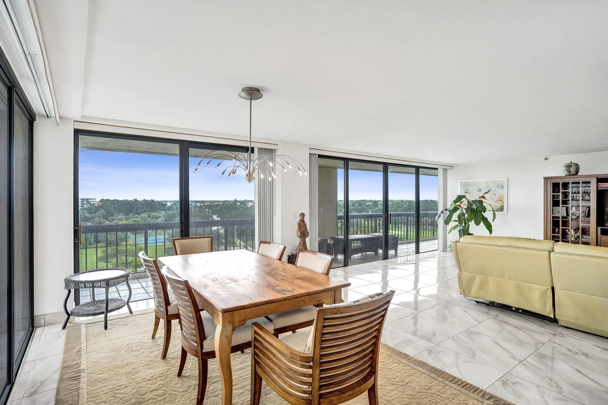 Open dining and living areas