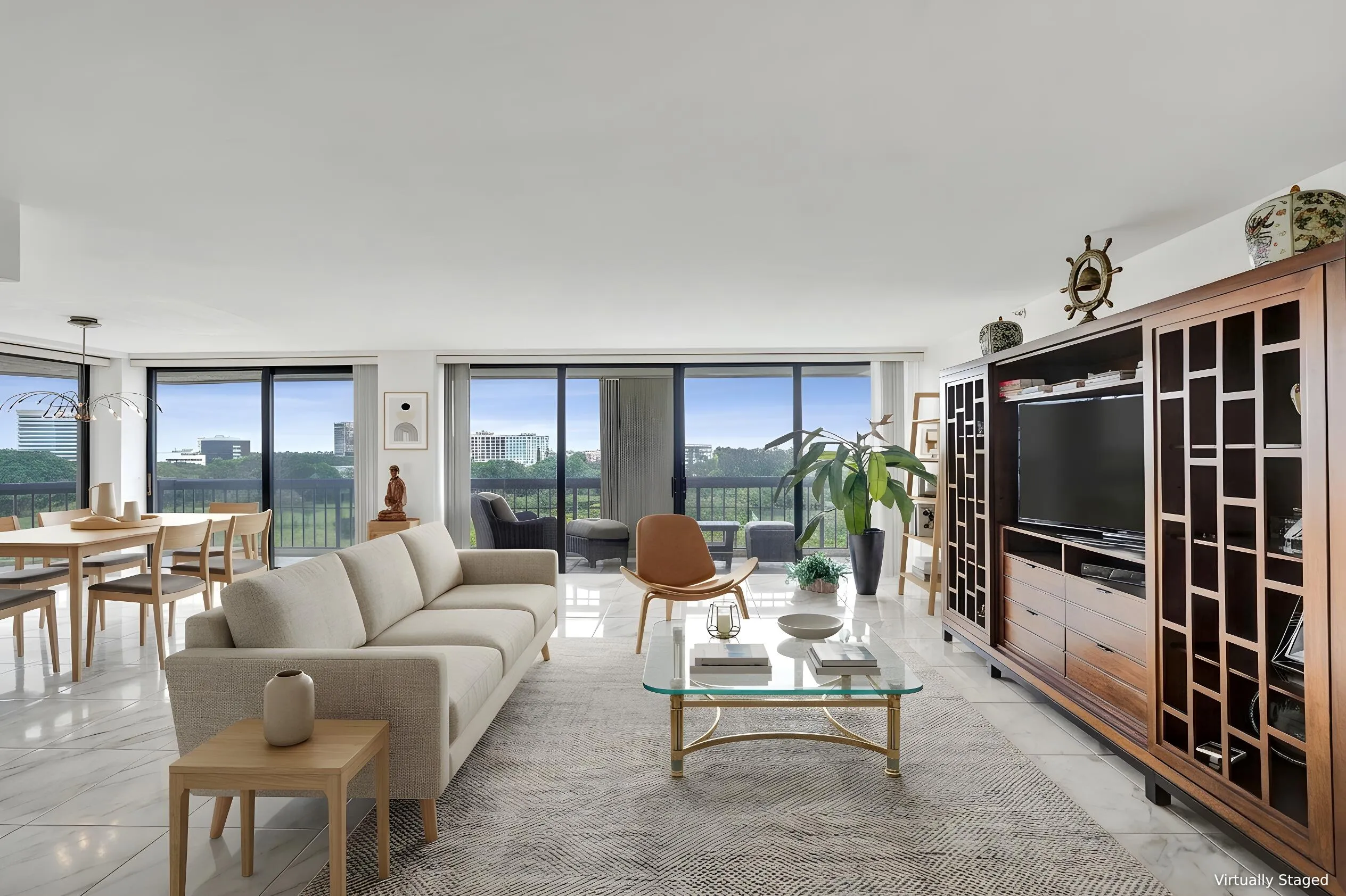Virtually staged using AI – living room