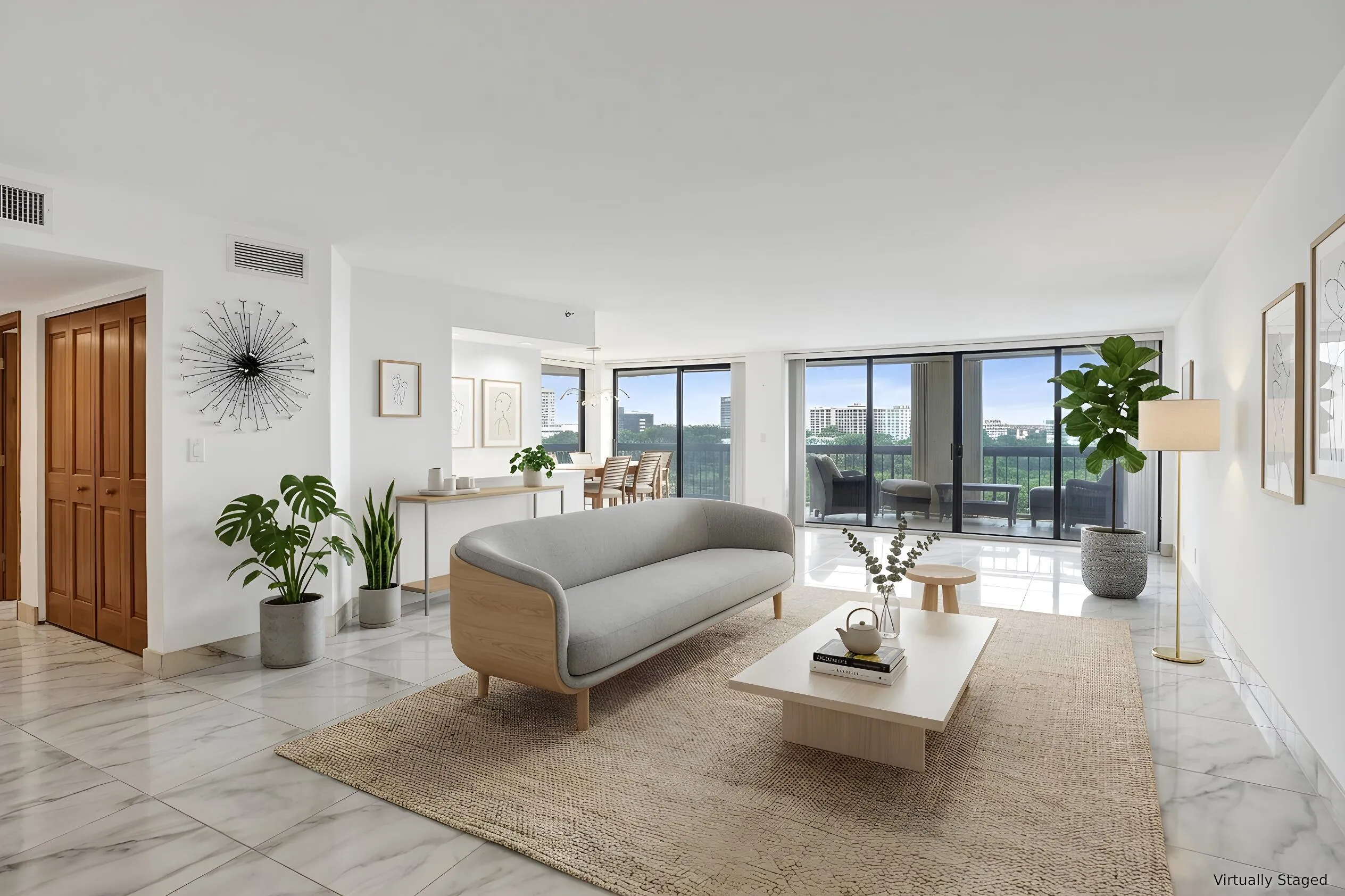 Virtually staged using AI – living room