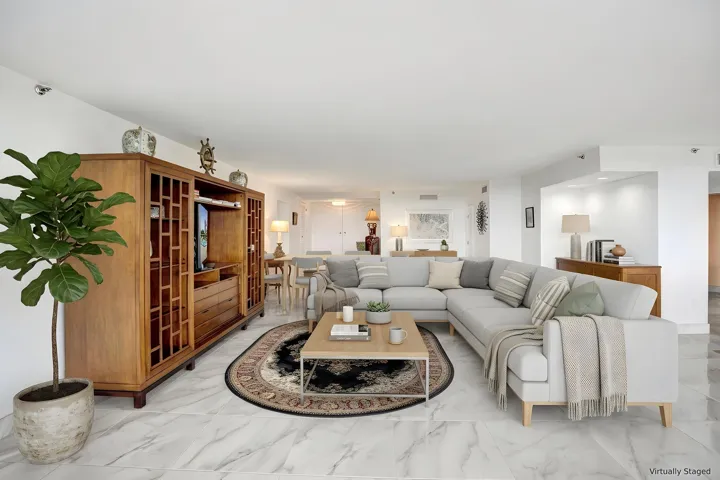 Virtually staged using AI – living room