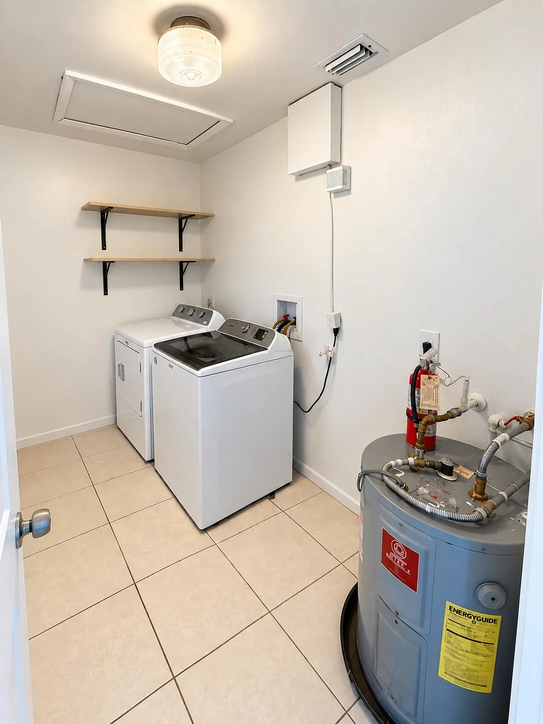 Modern Laundry Room with Water Heater