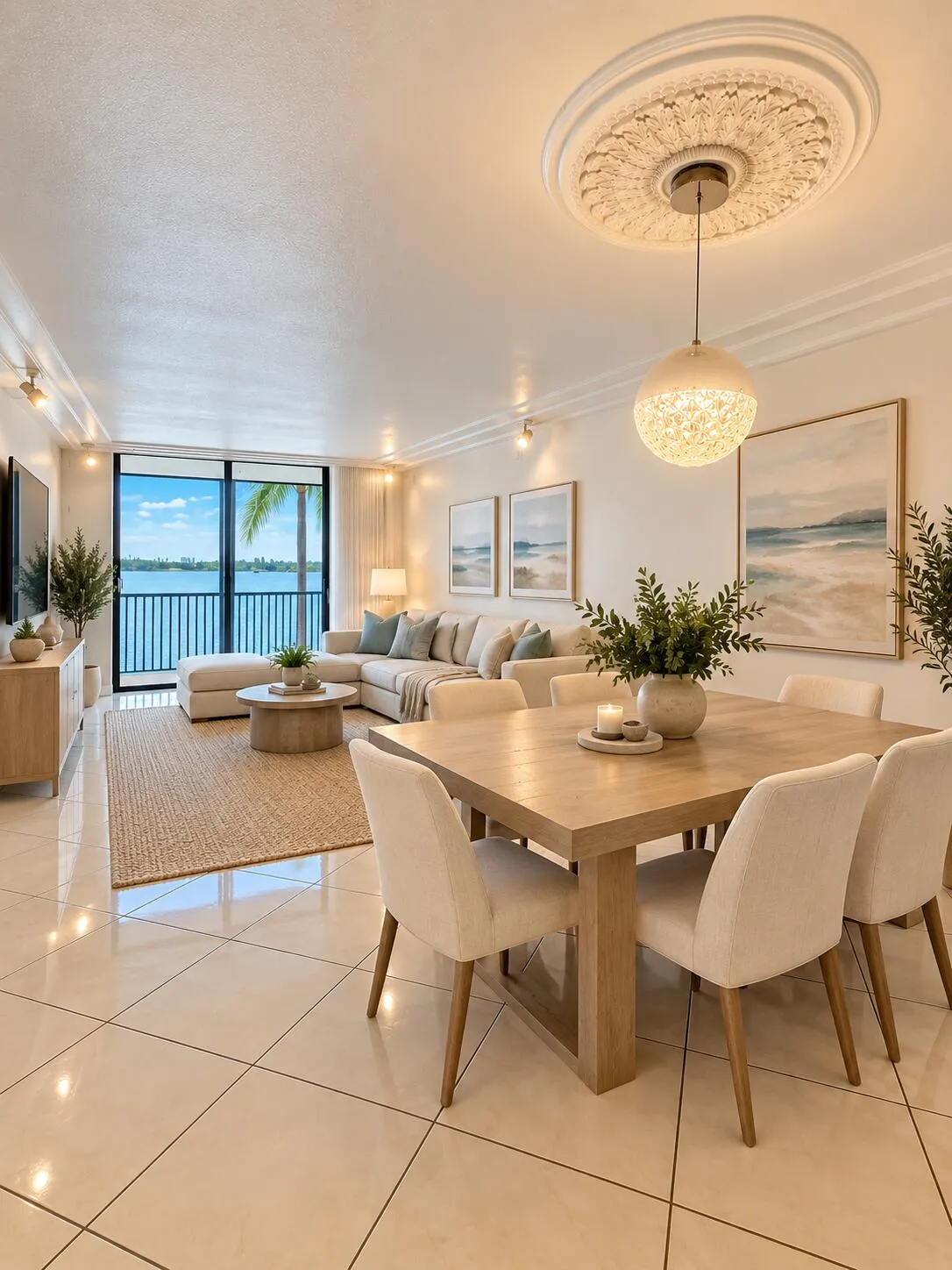 Dining Living Virtually Staged