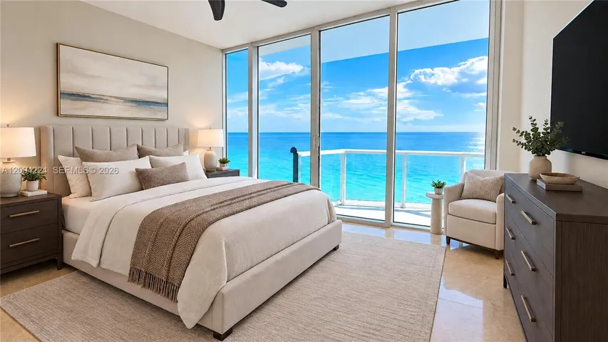 Virtually Staged Master Bedroom