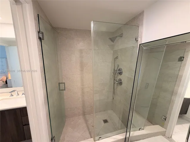 modern standing shower