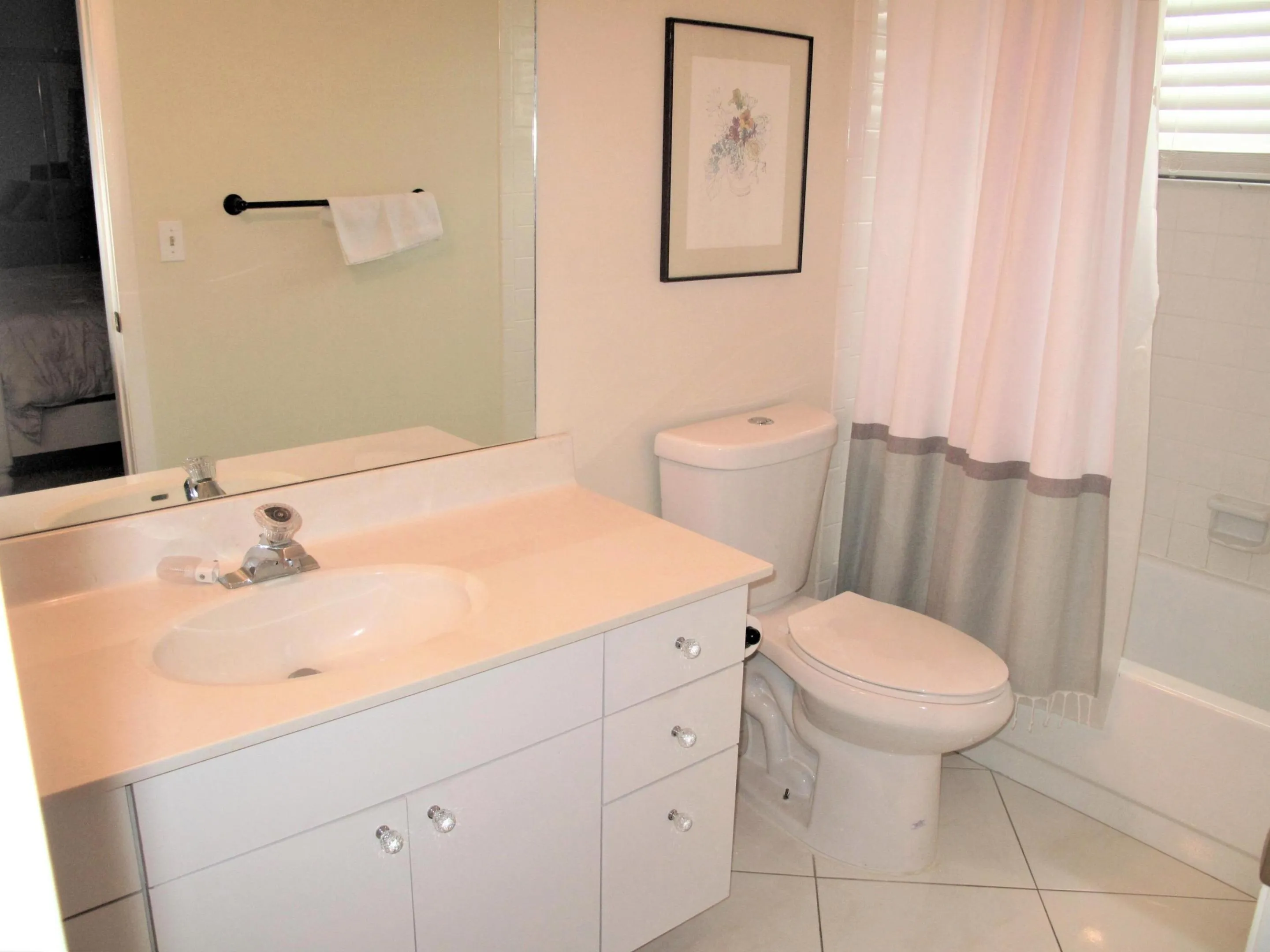 Master bathroom with tub shower combo