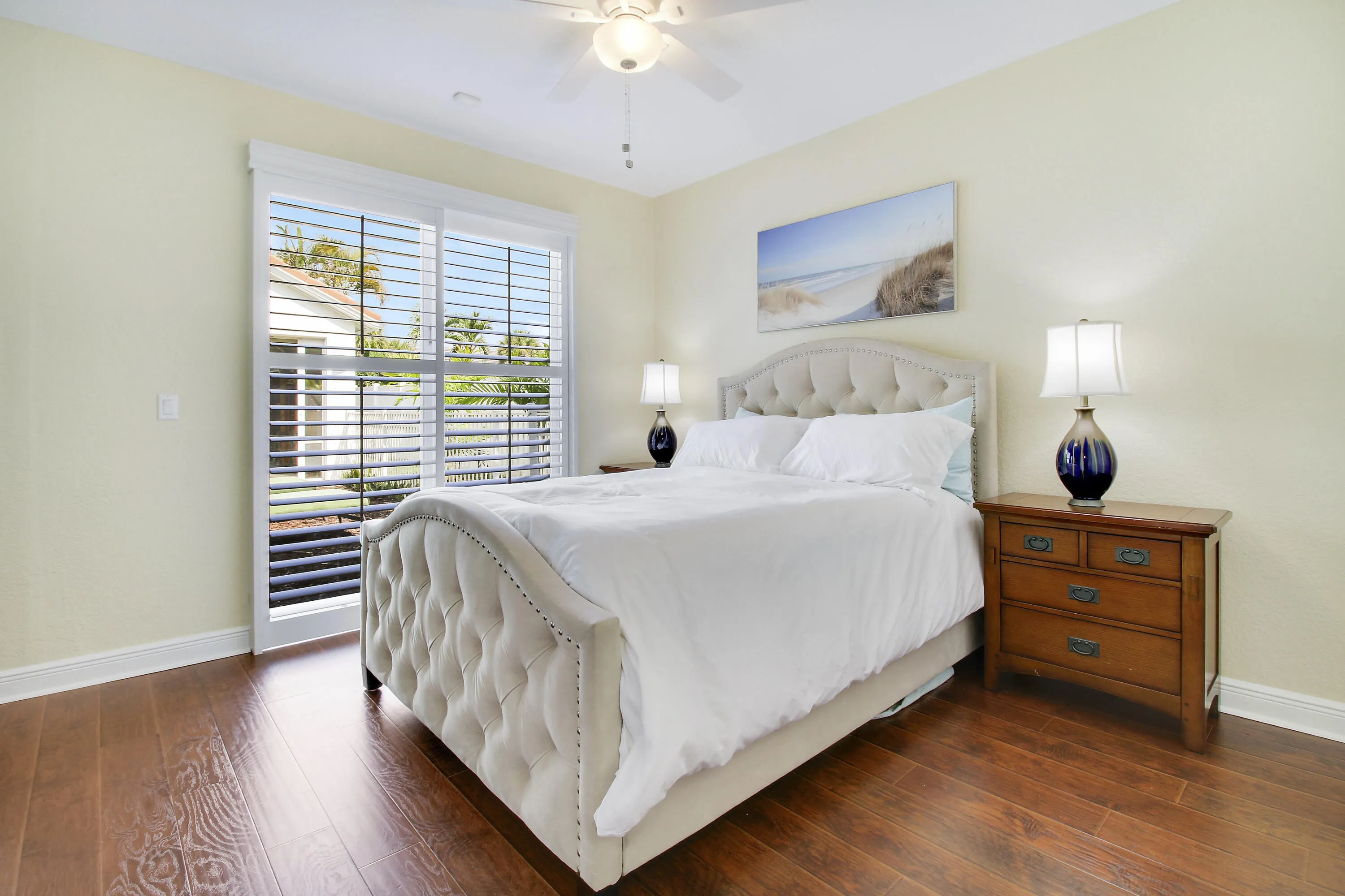 bedroom 3 with entrance to courtyard