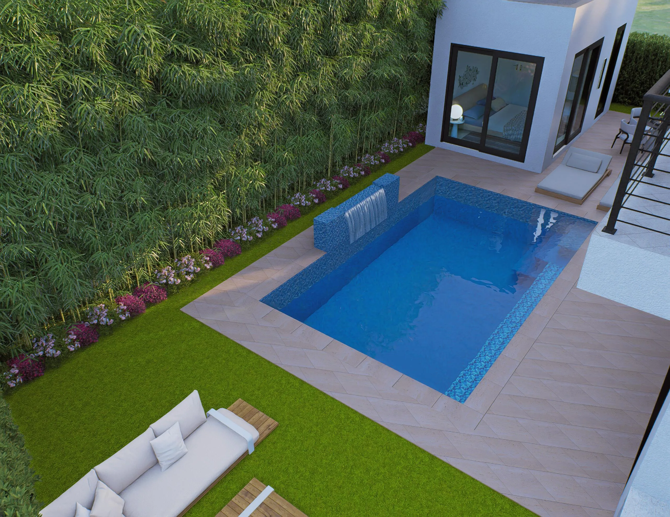 Pool and guest house