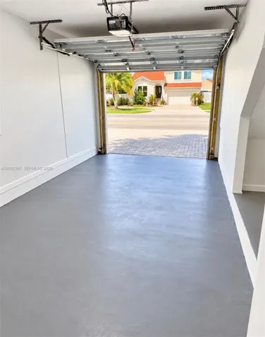 Freshly painted garage.