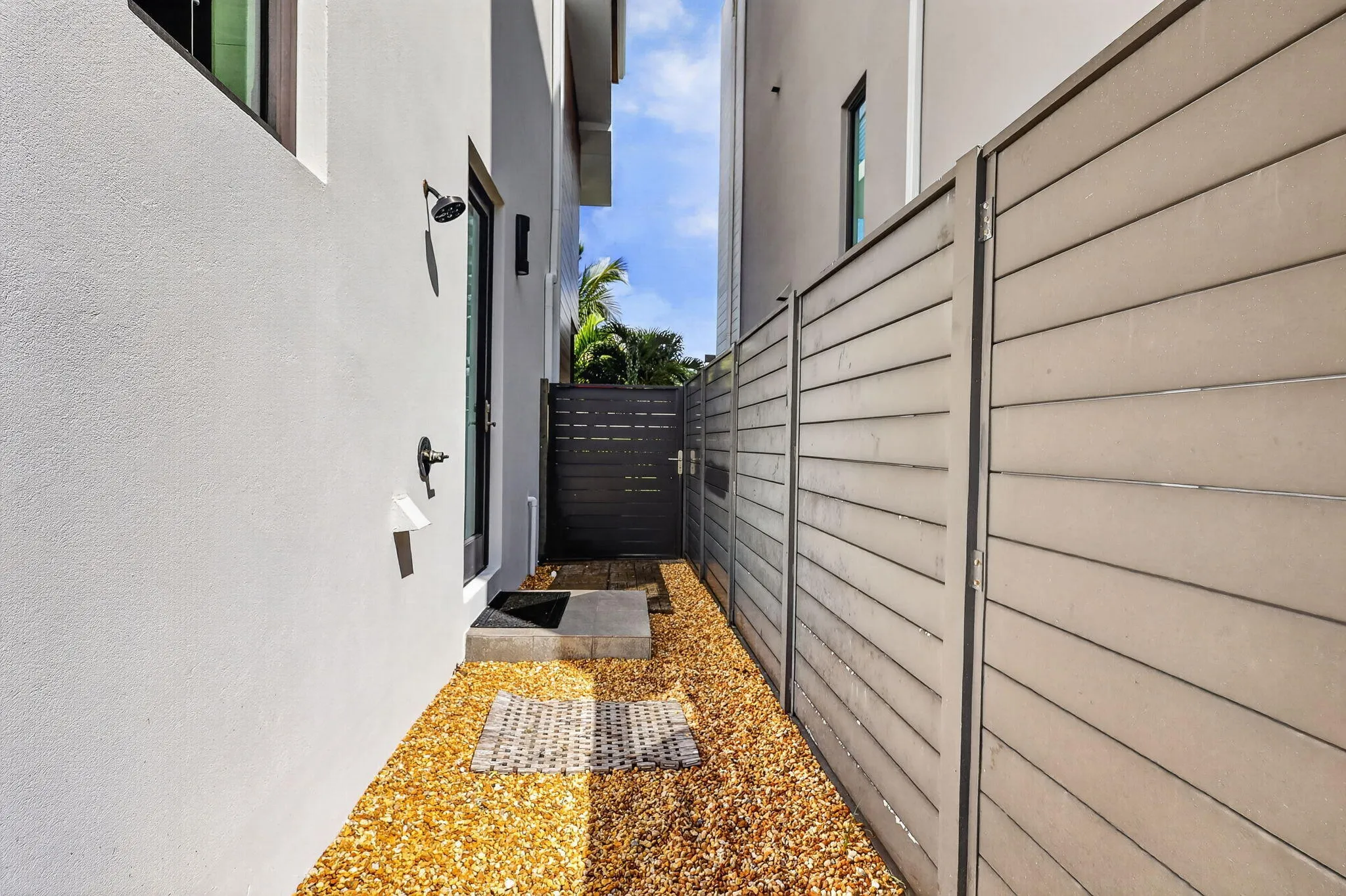 Side Yard + Outdoor Shower.