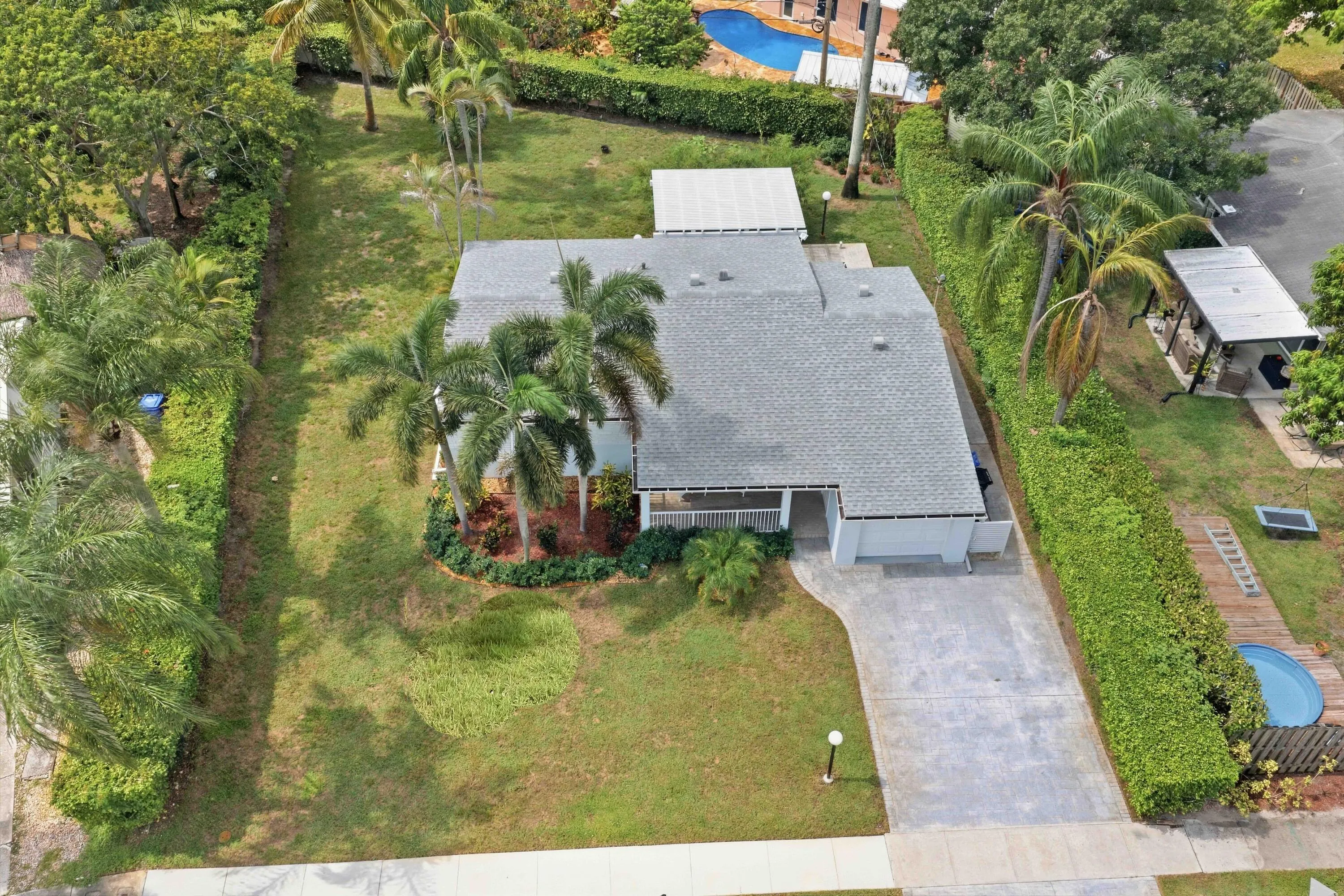 Single-story residence with a gray roof