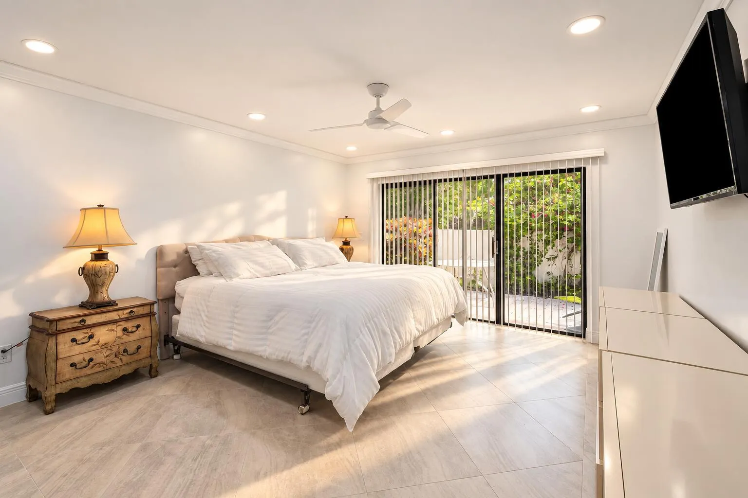 leading out to a private patio