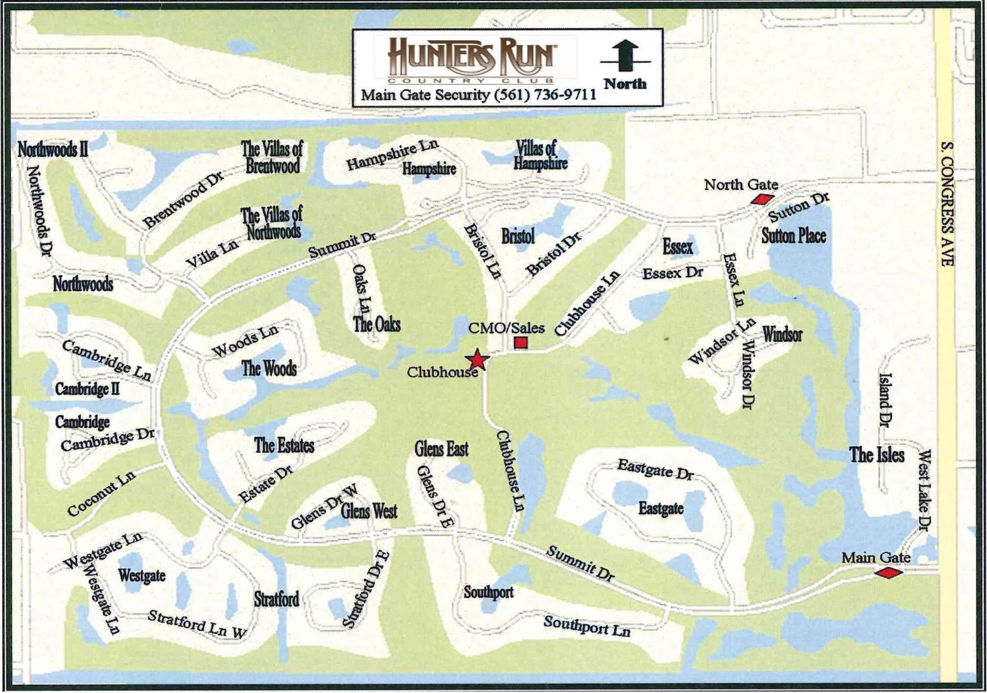 Map of Hunters Run Country Club