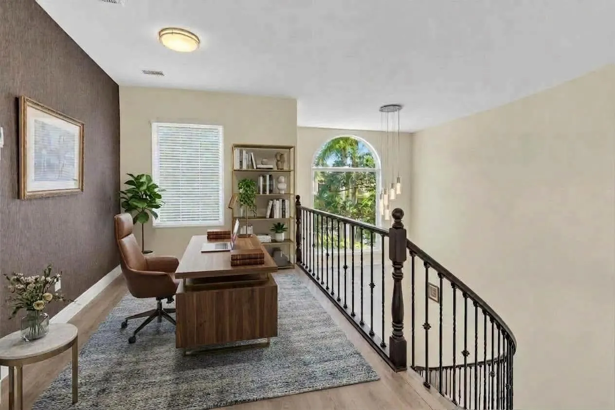 Loft "staged as office"