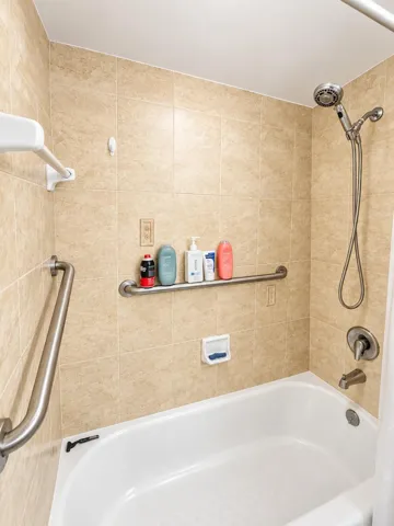 Tub and shower.