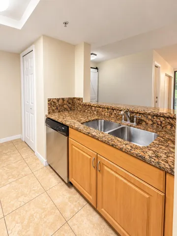 Kitchen with stainless steel appliances,