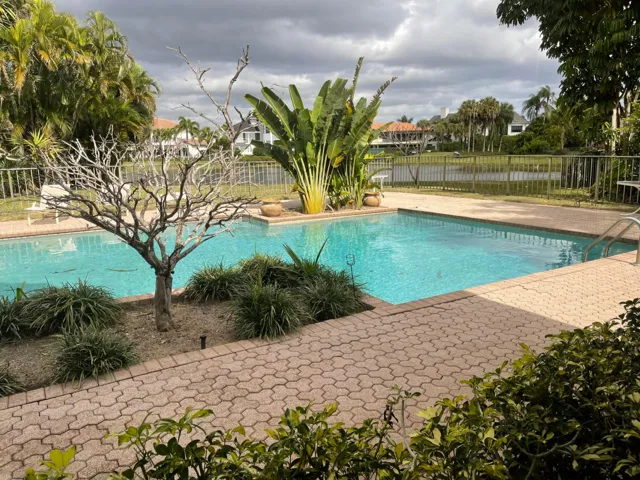 Pool with beautiful lake view