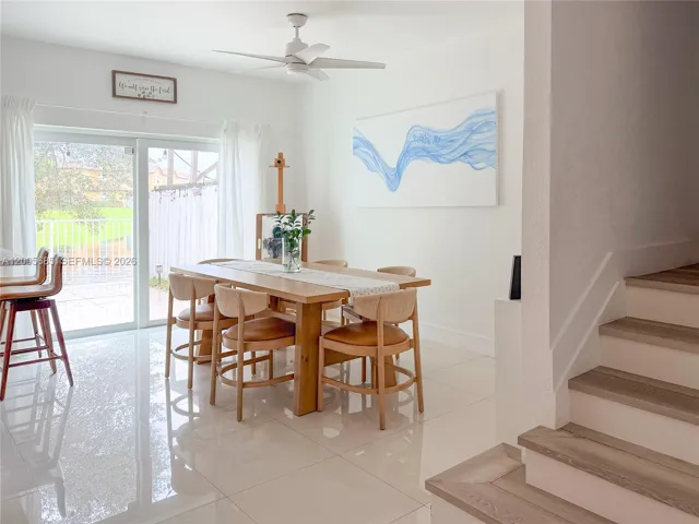Dining area with lake views.
