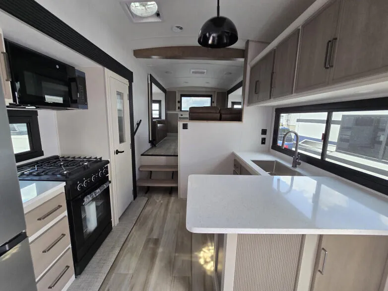 RV:A Forno dishwasher has been installed to the bottom right kitchen door panel