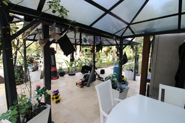 Covered outside dining, gym and luxury spa