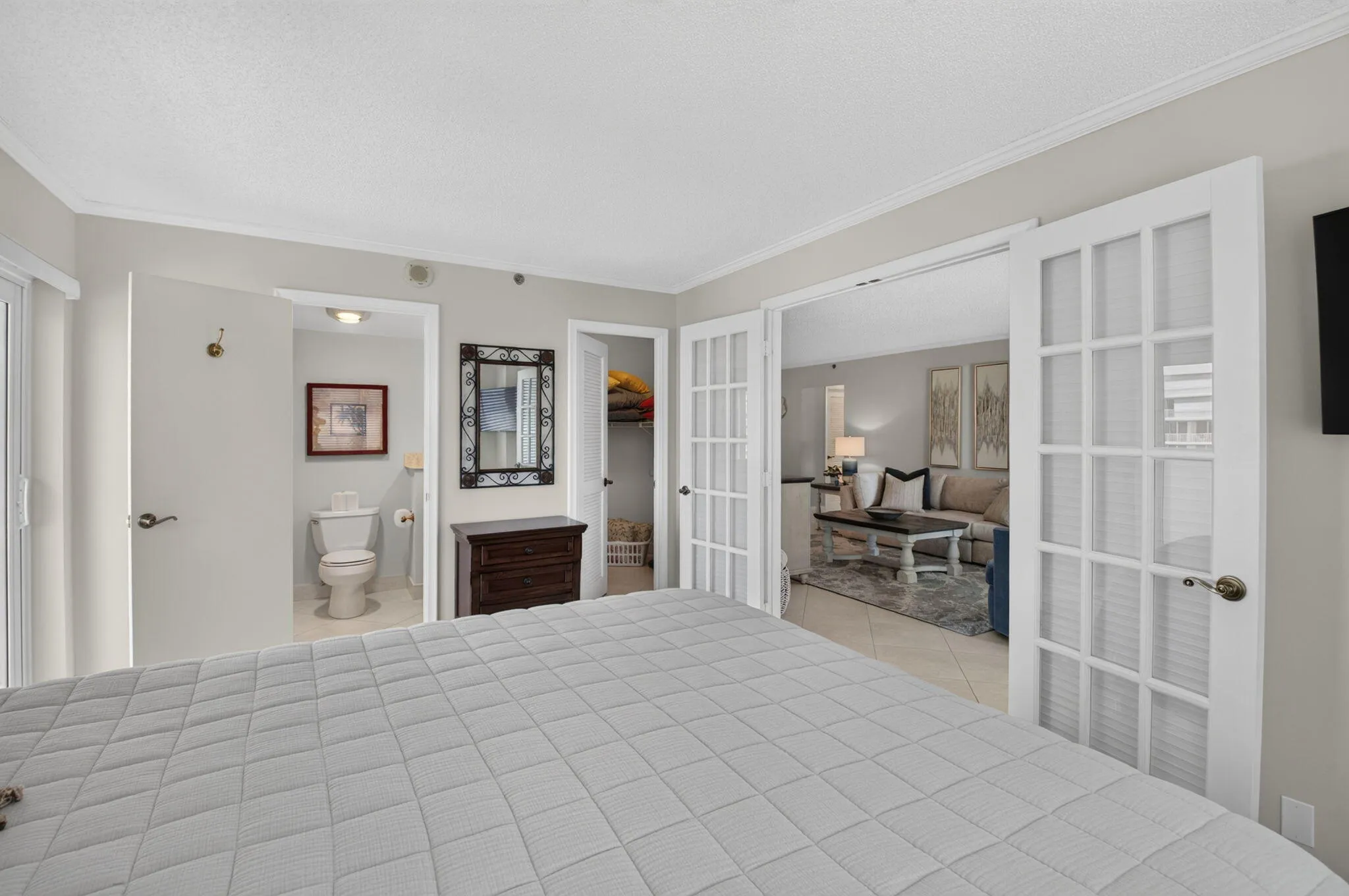 French doors offer privacy when needed