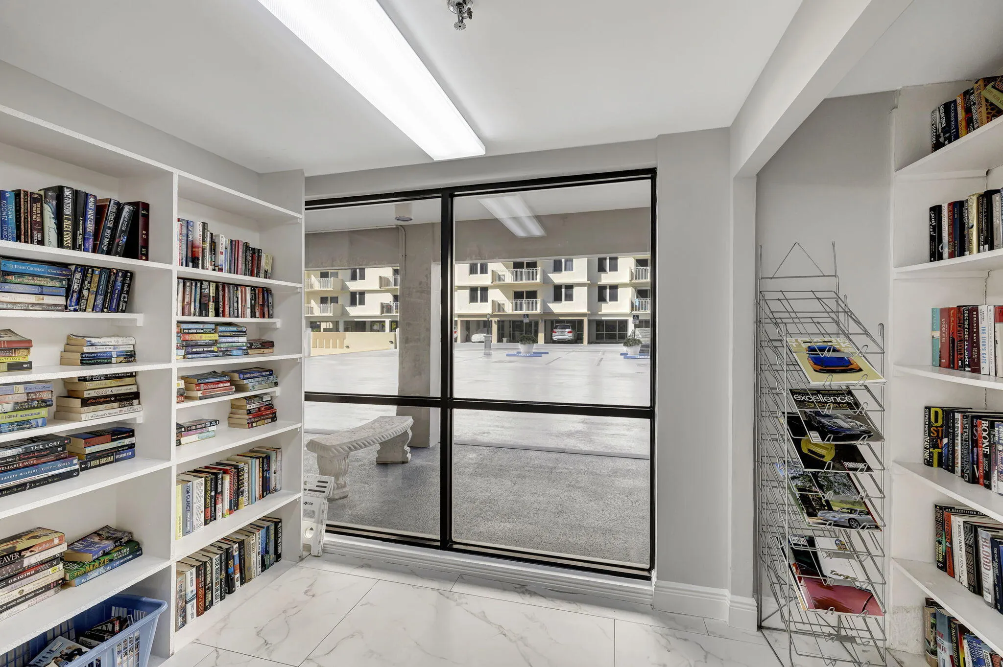 Grab a fun "beach read" or learn something new, there's library right in the building