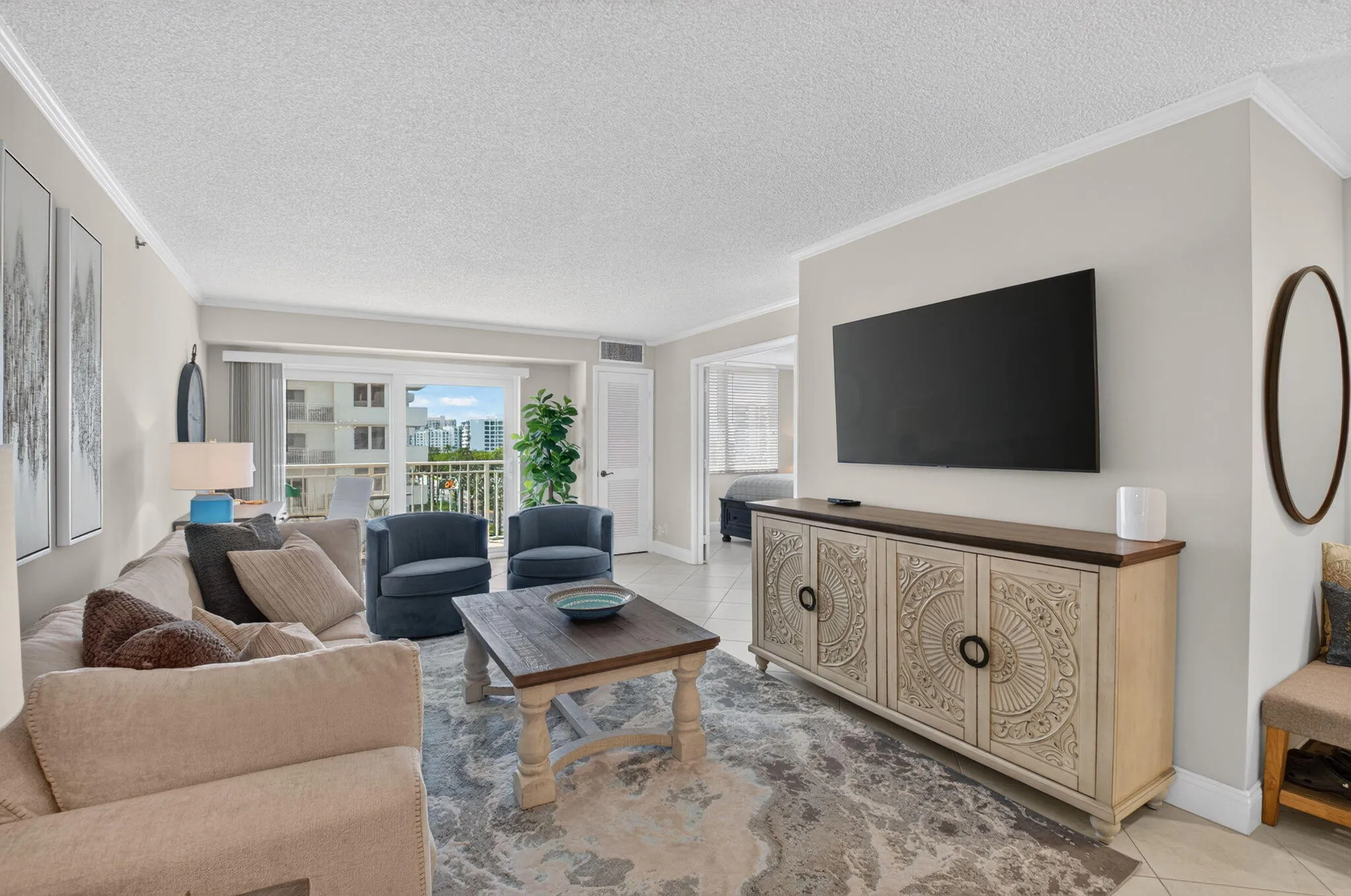 Comfortable furnishings with cable and internet included in your HOA fee
