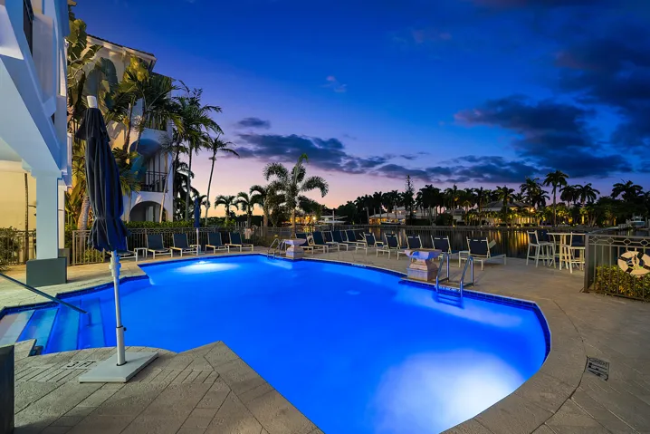 Community Pool with Sunset