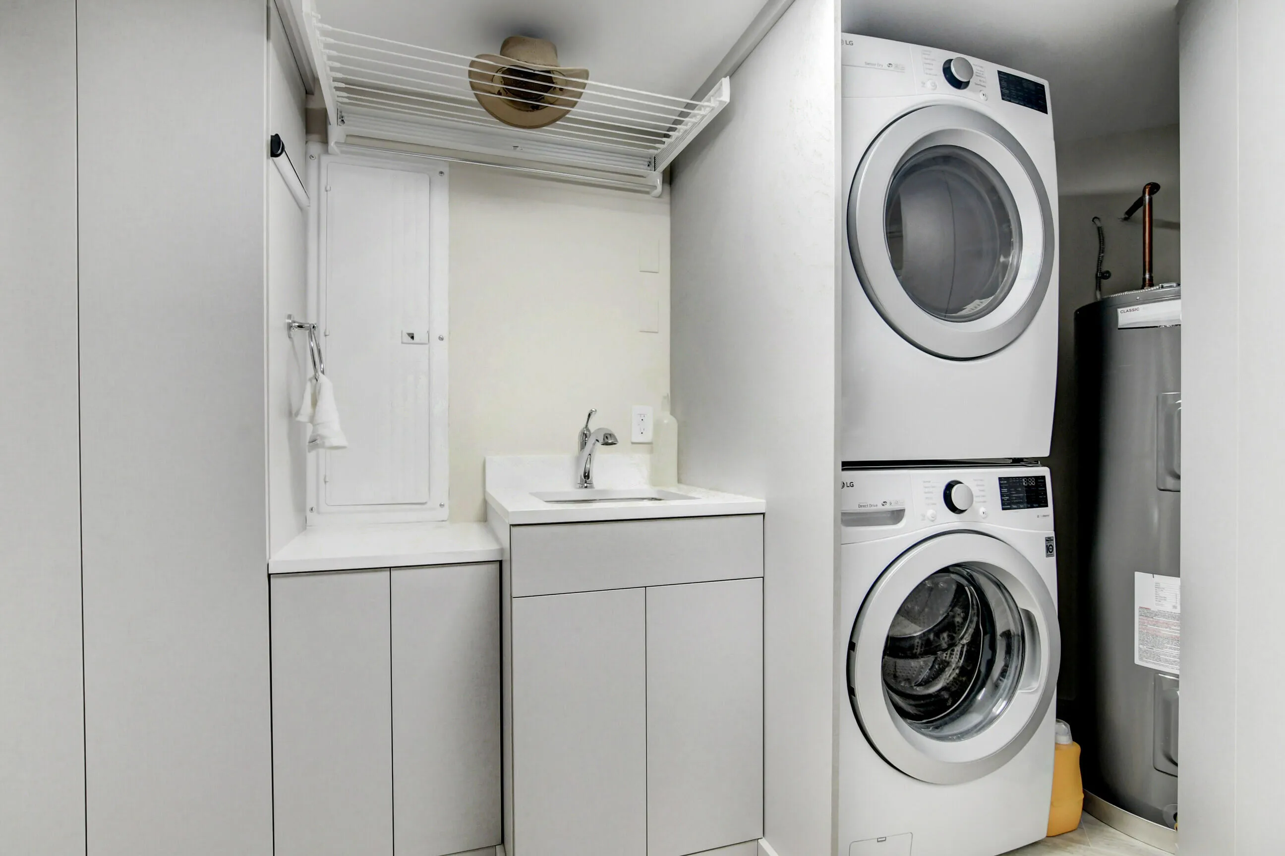 Brand New Trane A/C in Laundry Room & Large Washer/Dryer, Laundry Tub