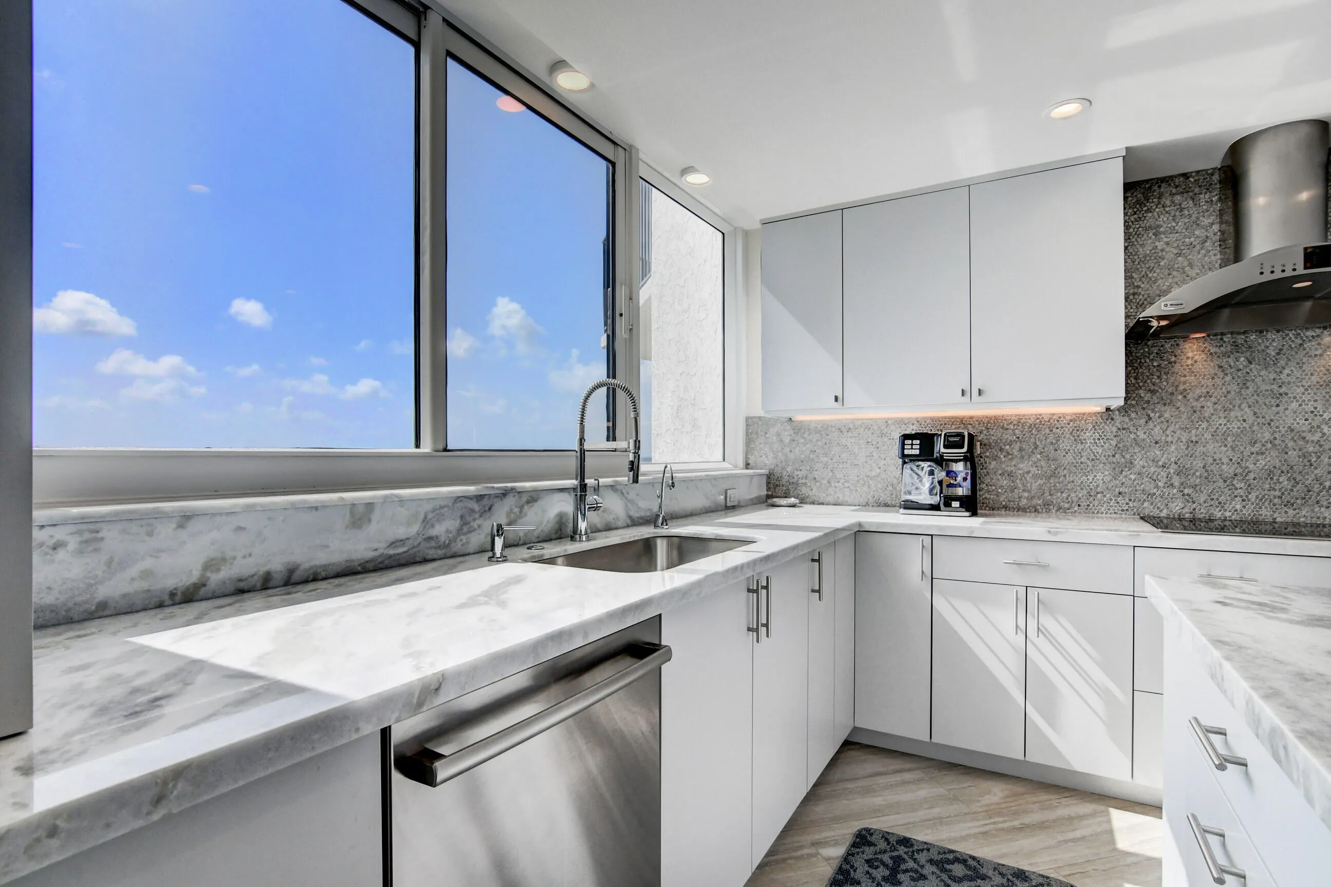 Direct East Ocean View from Kitchen Sink